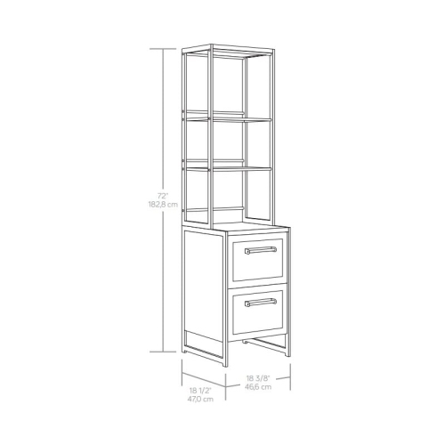 Sauder Briarbrook Engineered Wood/Metal File Tower in Barrel Oak