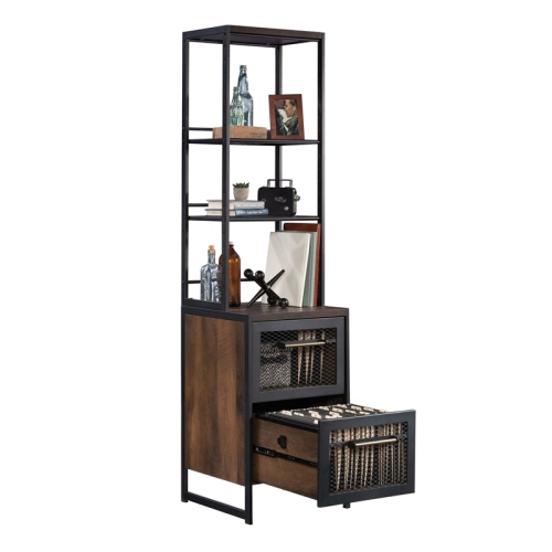 Sauder Briarbrook Engineered Wood/Metal File Tower in Barrel Oak