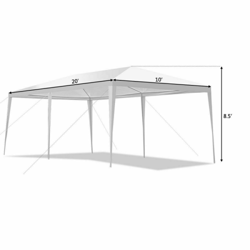 Gymax Outdoor 10'x20' Canopy Tent Heavy Duty Wedding Party Tent W/4 Sidewalls & Window