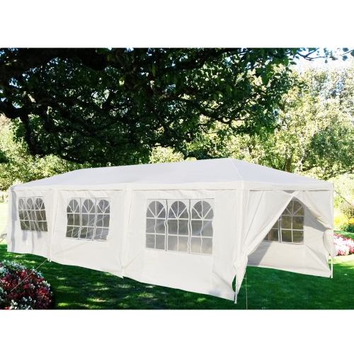 GYMAX  Wedding Tent 10'x30'outdoor Party Canopy Events In White