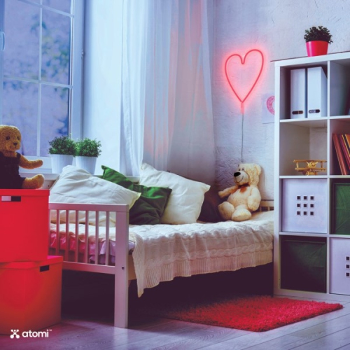 Atomi AT1406 Red Heart Neon Led Wall Light