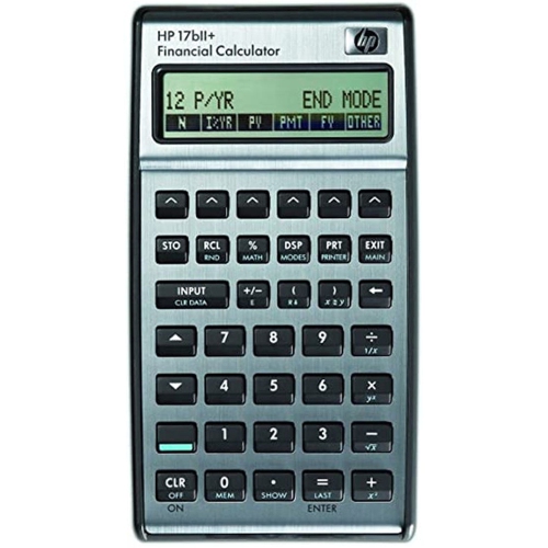 HP 17BII+ Financial Calculator 250+ Built in Functions 2 lines x 22 character Display with Adjustable Contrast Used for CFP Certification Exam