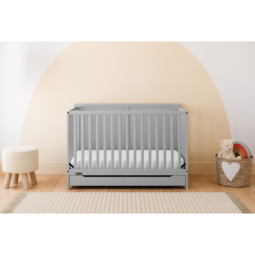 Graco Melrose 5-in-1 Convertible Crib with Drawer - Pebble Grey