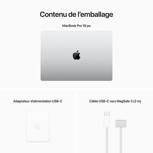 Apple MacBook Pro 16" - Silver (Apple M2 Pro / 512GB SSD / 16GB RAM) - French