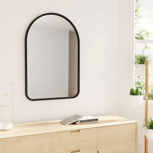 Hub Arched 24" x 36" Wall Mirror - Black