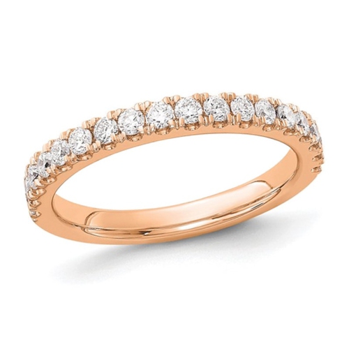 GEM AND HARMONY  1/2 Carat (Ctw E-F, Vs1-Vs2) Lab-Grown Diamond Wedding Band Ring In 14K Rose In Gold