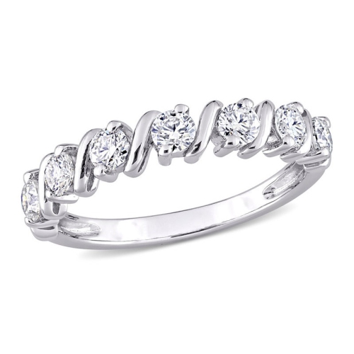 GEM AND HARMONY  7/10 Carat (Ctw) Lab-Created Moissanite Anniversary Ring Band In Sterling In Silver