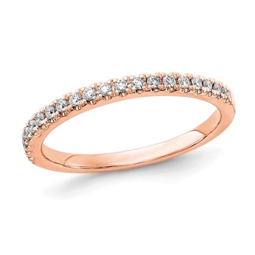 GEM AND HARMONY  1/5 Carat (Ctw E-F, Vs1-Vs2) Lab-Grown Diamond Wedding Band Ring In 14K Rose In Gold