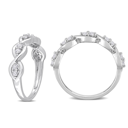 1/4 Carat Lab-Created Moissanite Anniversary Ring Band in Sterling Silver