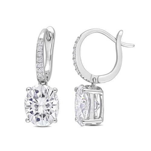 GEM AND HARMONY  5.20 Carat (Ctw) Synthetic Moissanite Drop Earrings In Sterling In Silver