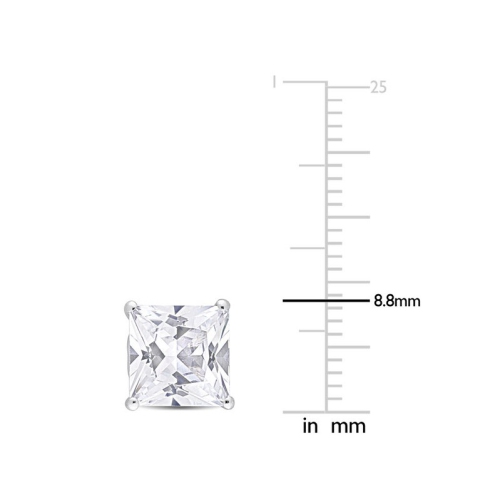 6.10 Carat Lab-Created White Sapphire Square Solitaire Earrings in Sterling Silver (8mm)
