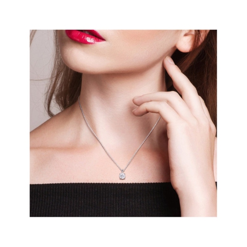 1.85 Carat Lab-Created Moissanite Solitaire Pendant Necklace in Sterling Silver with Chain (8mm)