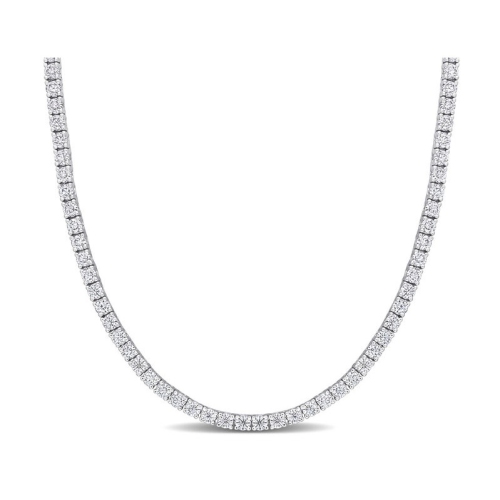 GEM AND HARMONY  12.50 Carat (Ctw) Lab-Created Moissanite Necklace In Sterling In Silver