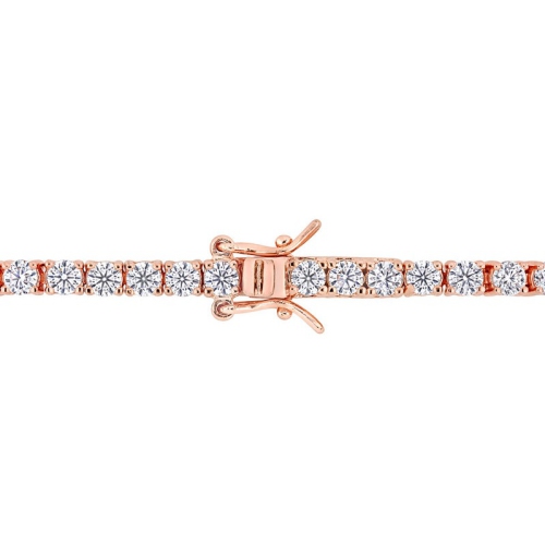 5.10 Carat Lab-Created Moissanite Tennis Bracelet in Rose Plated Sterling Silver