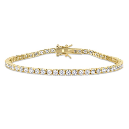 5.10 Carat Lab-Created Moissanite Tennis Bracelet in Yellow Plated Sterling Silver