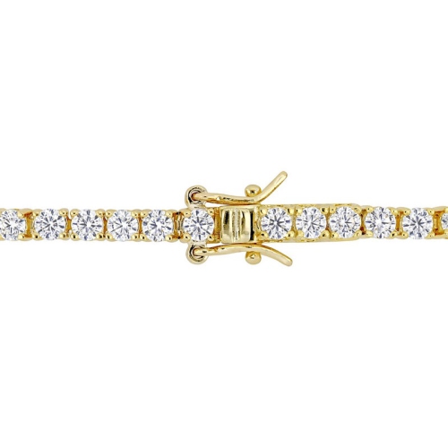 5.10 Carat Lab-Created Moissanite Tennis Bracelet in Yellow Plated Sterling Silver