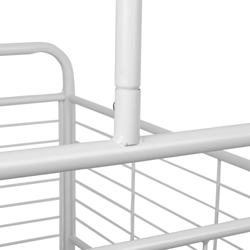 2 in 1 Clothes Rack Garment Clothing Coat Shelf with Storage basket & Bottom Rack and 4 wheels - SortWise