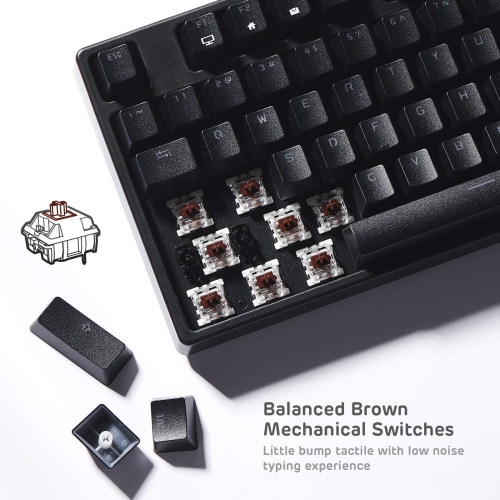 RK ROYAL KLUDGE RK87 Sink87G RGB Wireless TKL Mechanical Gaming Keyboard, 87 Keys No Numpad Tenkeyless Compact 2.4G Wireless Keyboard with Tactile
