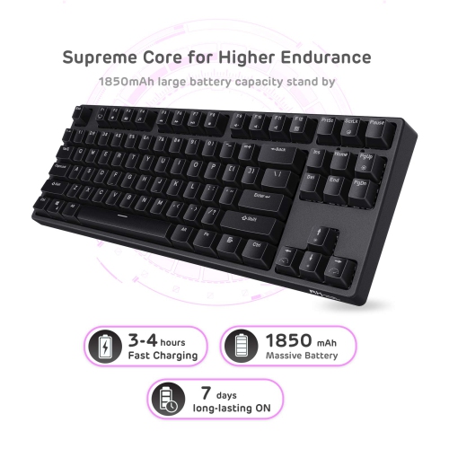 RK ROYAL KLUDGE RK87 Sink87G RGB Wireless TKL Mechanical Gaming Keyboard, 87 Keys No Numpad Tenkeyless Compact 2.4G Wireless Keyboard with Tactile