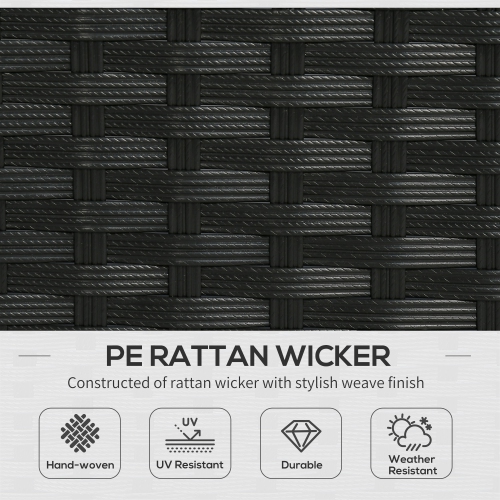 Outsunny 3 Pieces Wicker Patio Furniture Set with Retractable Canopy Pergola, Outdoor PE Rattan Sofa Set with Shade Shelter, 3-seater Sofa, Loveseat,