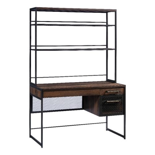 Sauder Briarbrook Engineered Wood Computer Desk with Hutch in Barrel Oak