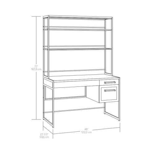 Sauder Briarbrook Engineered Wood Computer Desk with Hutch in Barrel Oak