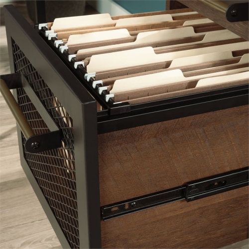 Sauder Briarbrook Engineered Wood Computer Desk with Hutch in Barrel Oak