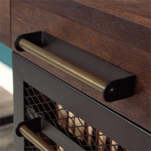 Sauder Briarbrook Engineered Wood Computer Desk with Hutch in Barrel Oak