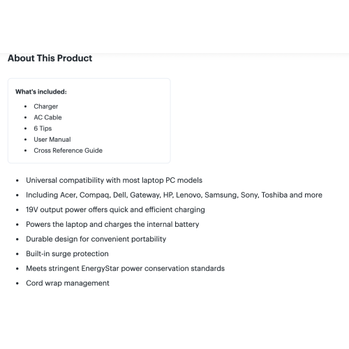 Insignia | Universal 90W Laptop Charger (NS-PWLC591-C) – 10FT Length by INSIGNIA - Open Box condition - Image 6