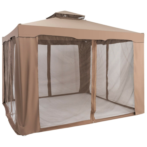 Gymax 10'x 10' Canopy Gazebo Tent Shelter W/Mosquito Netting Outdoor Patio