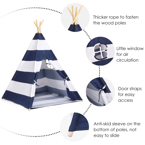 Gymax Portable Play Tent Teepee Children Playhouse Sleeping Dome w/Carry Bag
