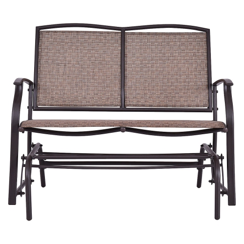 Gymax Patio Loveseat Glider Rocking Bench Double Chair With Arm Backyard Outdoor