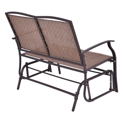 Gymax Patio Loveseat Glider Rocking Bench Double Chair With Arm Backyard Outdoor