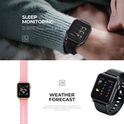 Havit M9016 Pro 1.69 inch full touch Screen, Bluetooth Call Smart Watch_Grey & Black