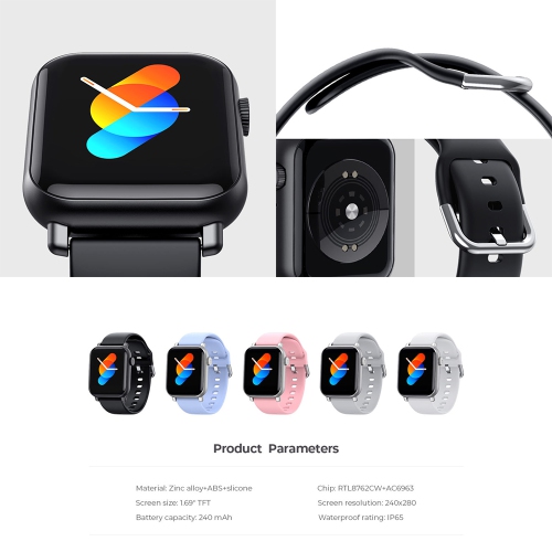 Havit M9016 Pro 1.69 inch full touch Screen, Bluetooth Call Smart Watch_Grey & Black