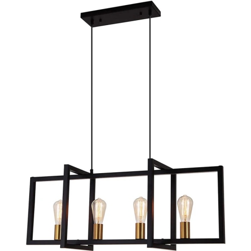AVAMALIS  A|M Lighting Modern And Gold Farmhouse Style Chandelier In Black