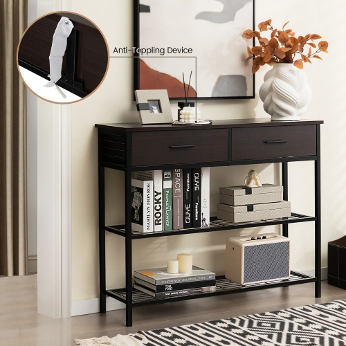 Costway Console Entryway Sofa Table with 2 Drawers for Entrance Living Room