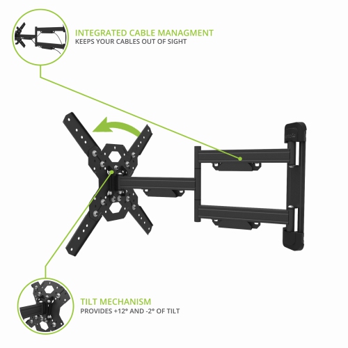 Kanto PS400SG Stainless Steel Full Motion Single Stud Outdoor TV Mount for 30” – 70” TVs