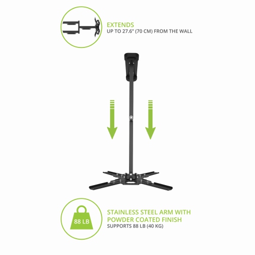 Kanto PS400SG Stainless Steel Full Motion Single Stud Outdoor TV Mount for 30” – 70” TVs