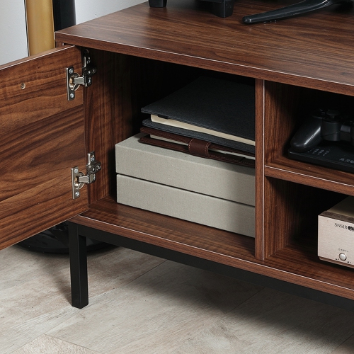 Meuble pour téléviseur mesurant jusqu’à 50 po de HOMCOM, meuble pour téléviseur avec porte, rangement ouvert et tiroirs, table pour téléviseur avec