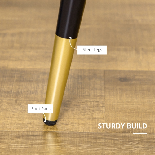 HOMCOM Dining Chairs Set of 2, Modern Kitchen Chair with PU Leather Upholstery and Steel Legs, Accent Chairs for Living Room, Bedroom, Black