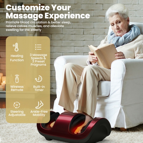 Gymax Shiatsu Foot Massager Kneading & Rolling Foot Massager Heat Function