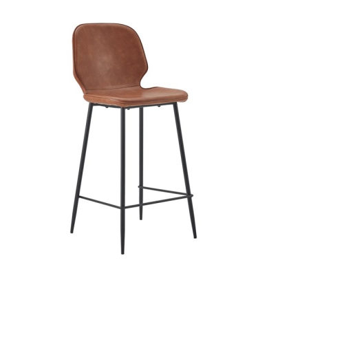 Plata Import Effie Ariella 26" Faux Leather Counter Stools in Tan