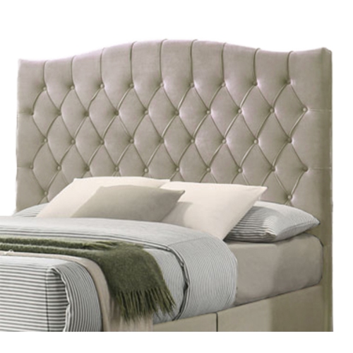 Aerys Hester Platform Bed (Beige Velvet)