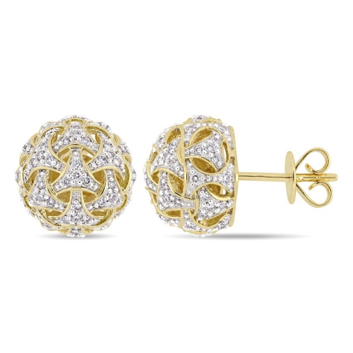 GEM AND HARMONY  1/2 Carat (Ctw) Diamond Post Earrings In 14K Gold In Yellow