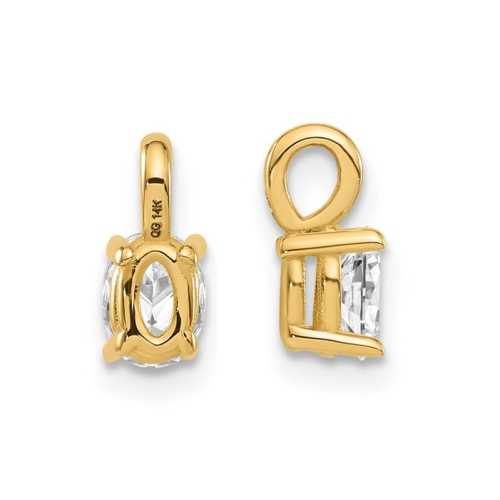 Collier à pendentif solitaire diamant laboratoire or jaune 14 ct avec chaîne 1/3 ct H-I, SI1-SI2