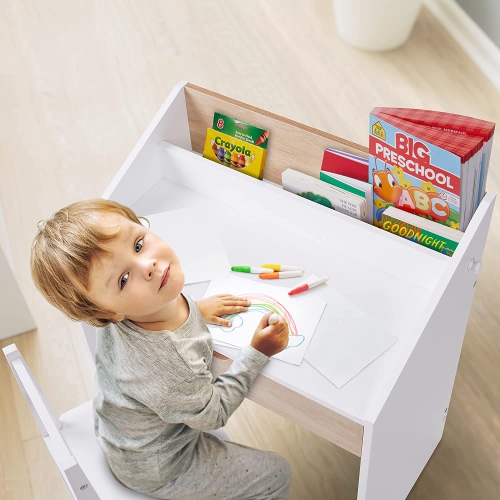 Lil’ Jumbl – Ensemble bureau et chaise en bois pour enfants, avec table d’écriture