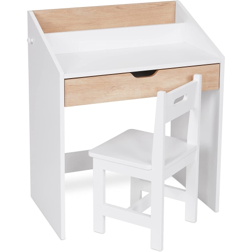 Lil’ Jumbl – Ensemble bureau et chaise en bois pour enfants, avec table d’écriture