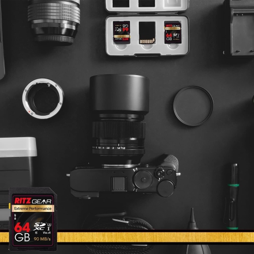 RITZ GEAR – Carte SD Video Pro, carte SD Extreme performance UHS-II de 64 Go, carte mémoire SDXC U3 V60 A1