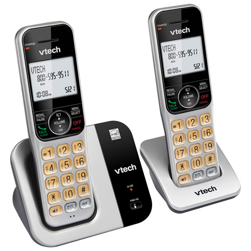 VTech DECT 6.0 2-Handset Cordless Phone with Caller ID (CS5319-2) - Silver/Black - Only at Best Buy